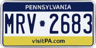 PA license plate MRV2683
