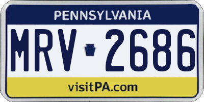 PA license plate MRV2686