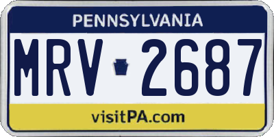 PA license plate MRV2687