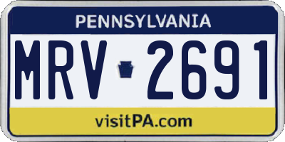 PA license plate MRV2691
