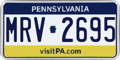 PA license plate MRV2695
