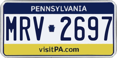 PA license plate MRV2697
