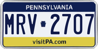 PA license plate MRV2707