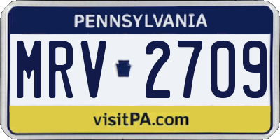 PA license plate MRV2709