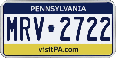 PA license plate MRV2722