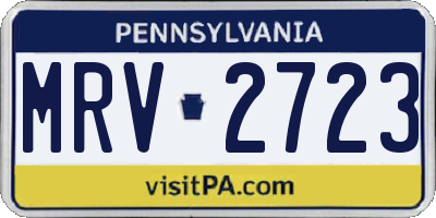 PA license plate MRV2723