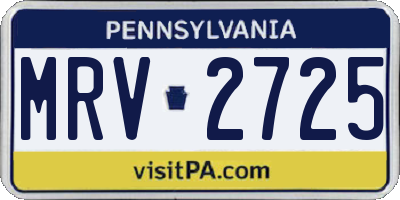 PA license plate MRV2725