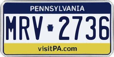 PA license plate MRV2736