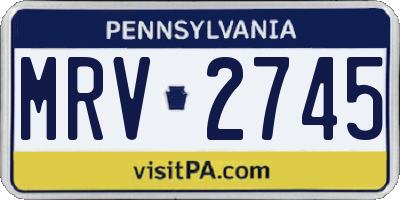 PA license plate MRV2745