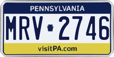 PA license plate MRV2746