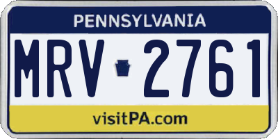 PA license plate MRV2761