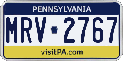 PA license plate MRV2767