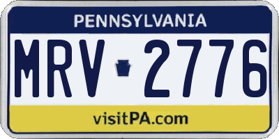 PA license plate MRV2776
