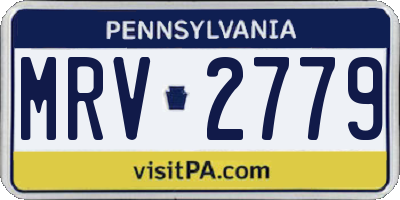 PA license plate MRV2779