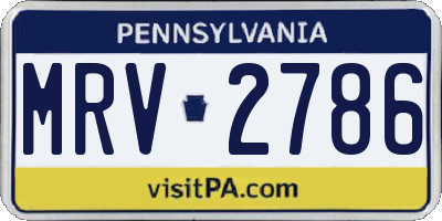 PA license plate MRV2786
