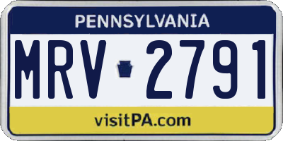 PA license plate MRV2791