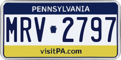 PA license plate MRV2797