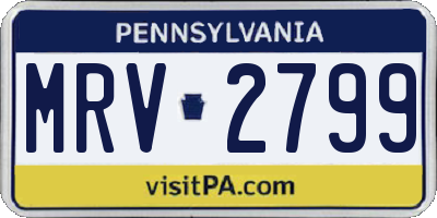 PA license plate MRV2799
