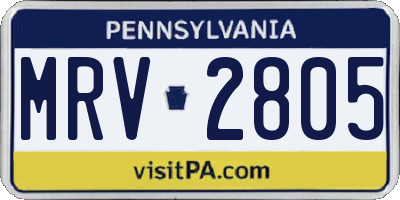 PA license plate MRV2805