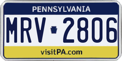 PA license plate MRV2806