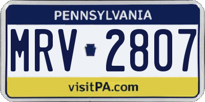 PA license plate MRV2807