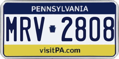 PA license plate MRV2808