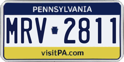 PA license plate MRV2811