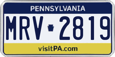 PA license plate MRV2819