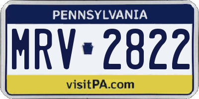PA license plate MRV2822