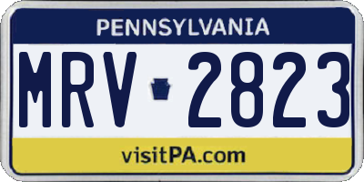 PA license plate MRV2823