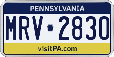 PA license plate MRV2830