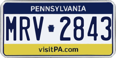PA license plate MRV2843