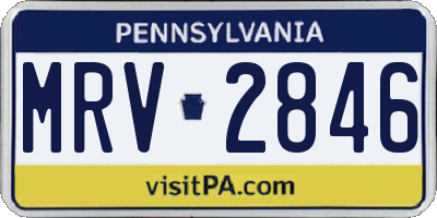 PA license plate MRV2846