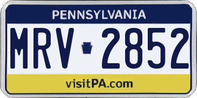 PA license plate MRV2852