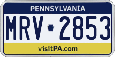 PA license plate MRV2853
