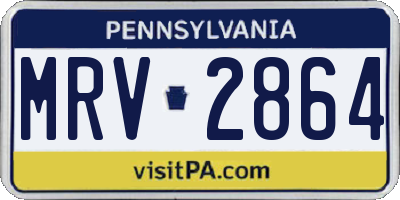 PA license plate MRV2864