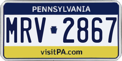PA license plate MRV2867