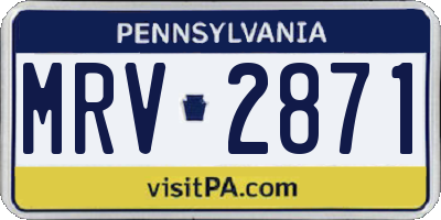PA license plate MRV2871