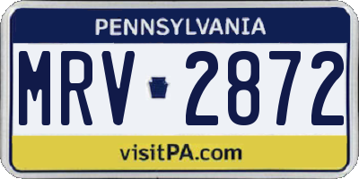 PA license plate MRV2872