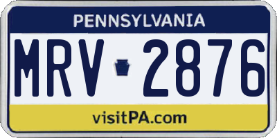 PA license plate MRV2876