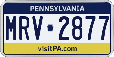 PA license plate MRV2877