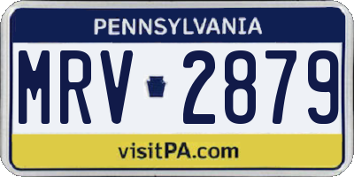 PA license plate MRV2879