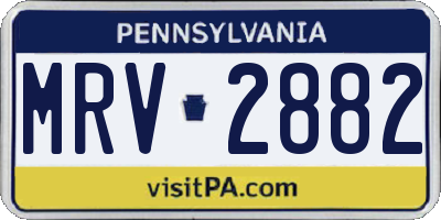 PA license plate MRV2882