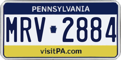 PA license plate MRV2884