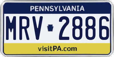 PA license plate MRV2886