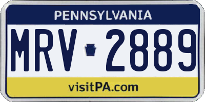 PA license plate MRV2889