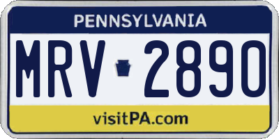 PA license plate MRV2890