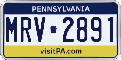 PA license plate MRV2891