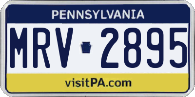 PA license plate MRV2895
