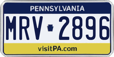PA license plate MRV2896